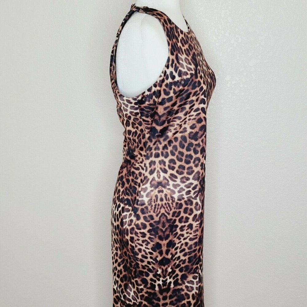 Alexia Admor Daphne Jewel Neck Leopard Print Fitted Mini Dress Size Medium NWT - Picture 3 of 11